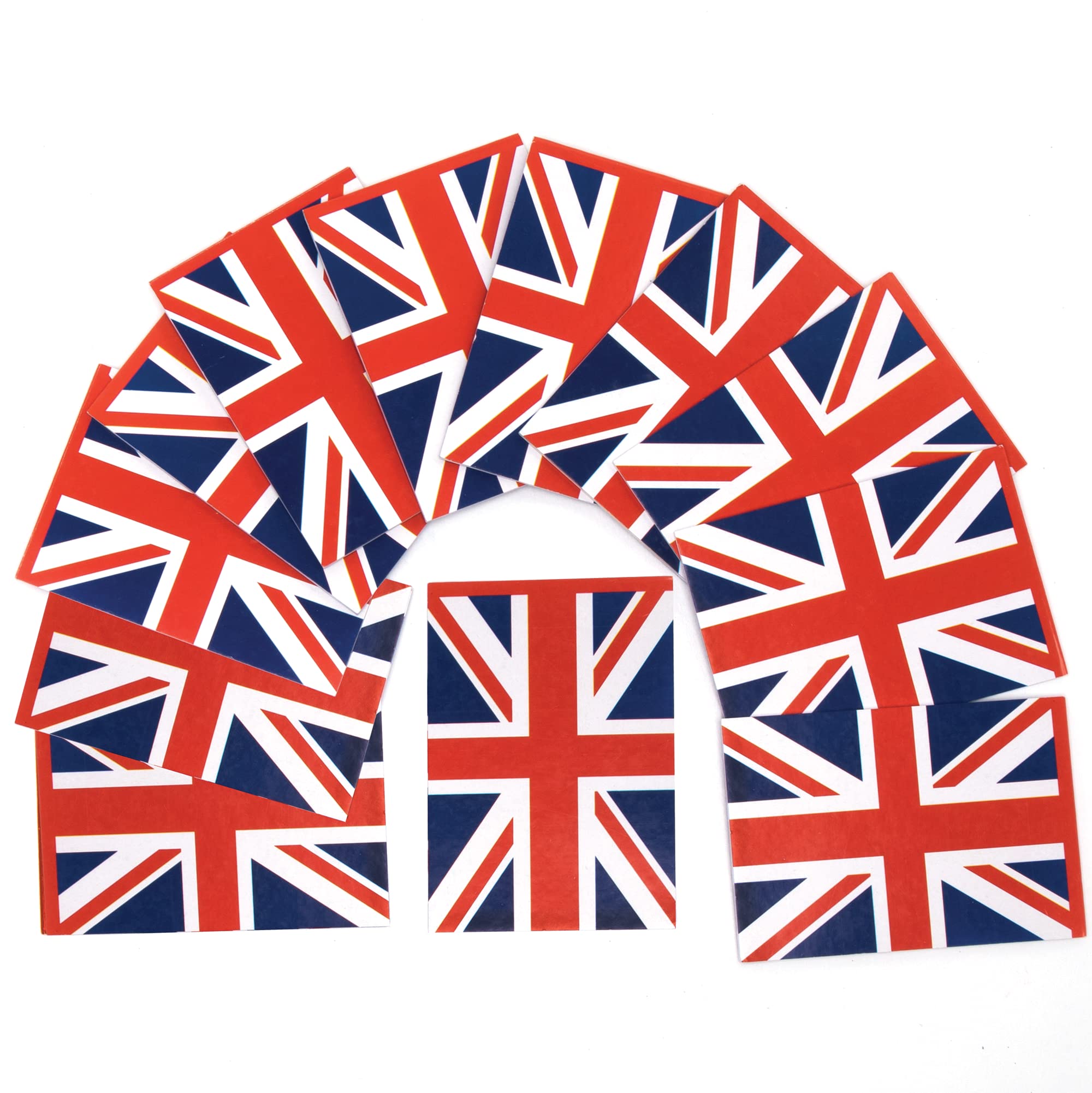 Baker Ross PJ160 Union Jack Memo Pads - Pack of 12, Kings Coronation 2023 Party Souvenir, 10cm