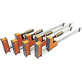 Bora Parallel Clamps 4 Pack - 2X 24" &amp; 2X 31" Bar Clamps for Woodworking | Heavy Duty Woodworking Clamps, 3.5 Inch Padded Jaws, Ergonomic Micro Adjustment Handle, Passive Lock Jaw, Secure Positioning