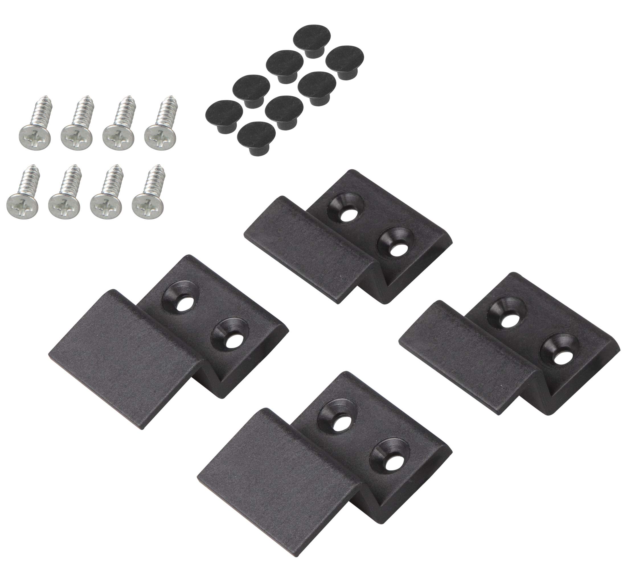 Windhager Insect Protection Mounting Bracket Set, Mounting Set for Insect Protection Tension Frame, Mounting Bracket, Frame Angle, Pack of 4, Anthracite