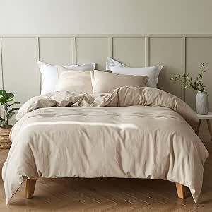Simple&Opulence French Linen Duvet Cover Set - 3 Piece King Bedding In Off White (55% Linen, 45% Cotton)
