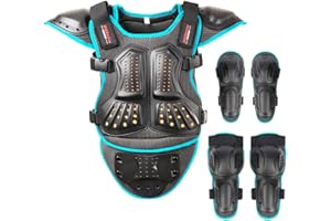 REOMOTO Dirt Bike Vest Suit Knee Eblow Protector for Kids,Chest Back Protector for Ski Skating Cycling Motocross MTB ATV
