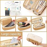 EASTHILL Big Capacity Pencil Case Linen Khaki 9x20 cm Storage Organizer view 4