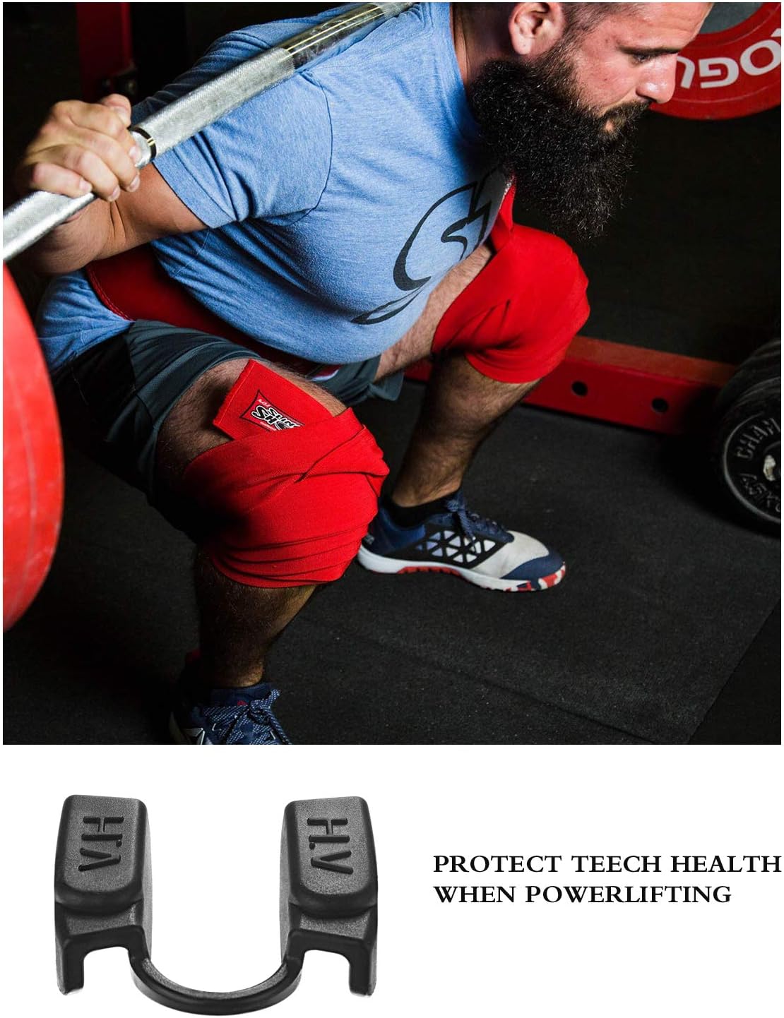 Powerlifting Mouth Guards(2 Pack) for Sports and Fitness Weight Lifting(Bodybuilding, Keep Fit, Competition)- Lower Jaw, Non-Contact (Black) : Sports & Outdoors