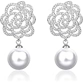 Fashion women's Charm Earrings Imitation Pearl Elegant Rhinestone Stud Earrings