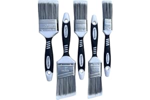 Decomarte Paint Brush Set for Painting Cabinets, Small Fence Wall Stain Brushes Assortment, Smooth Synthetic Short Bristle Pa