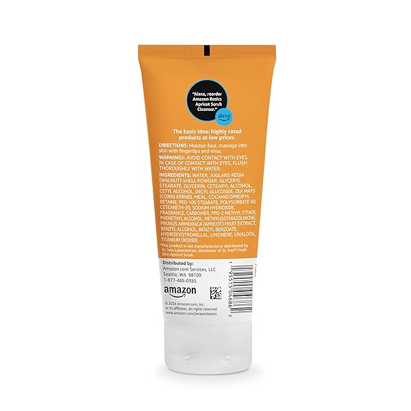 AMAZON BASICS APRICOT SCRUB FACIAL CLEANSER, 6 OUNCE (PREVIOUSLY SOLIMO)