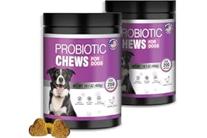 TTLXBL Probiotics For Dogs Chews 400 Probiotic and Digestive Enzymes Gut Health Itching Dog Digestive Health Yeast Prebiotic Supplement Immune Support Reduce Diarrhea Soft Chewable Tablets (Chicken Flavor)