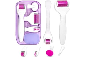 MPOPUUL 7 in 1 Derma Roller Kit - Jade Roller, Face Microneedle Roller, Facial Beauty Roller Skin Care Tools for Scarring and Face Skin Rejuvenation,lifting, skin_ problems, beard