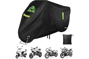 Zacro Motorcycle Cover Waterproof Outdoor,All Weather 3000M Waterproof Protection,420D Heavy Duty Material Tear Proof Sun&Mop