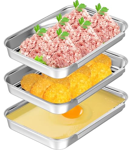 JapanBargain, Japanese Stainless Steel Food Prep Tray 9.5