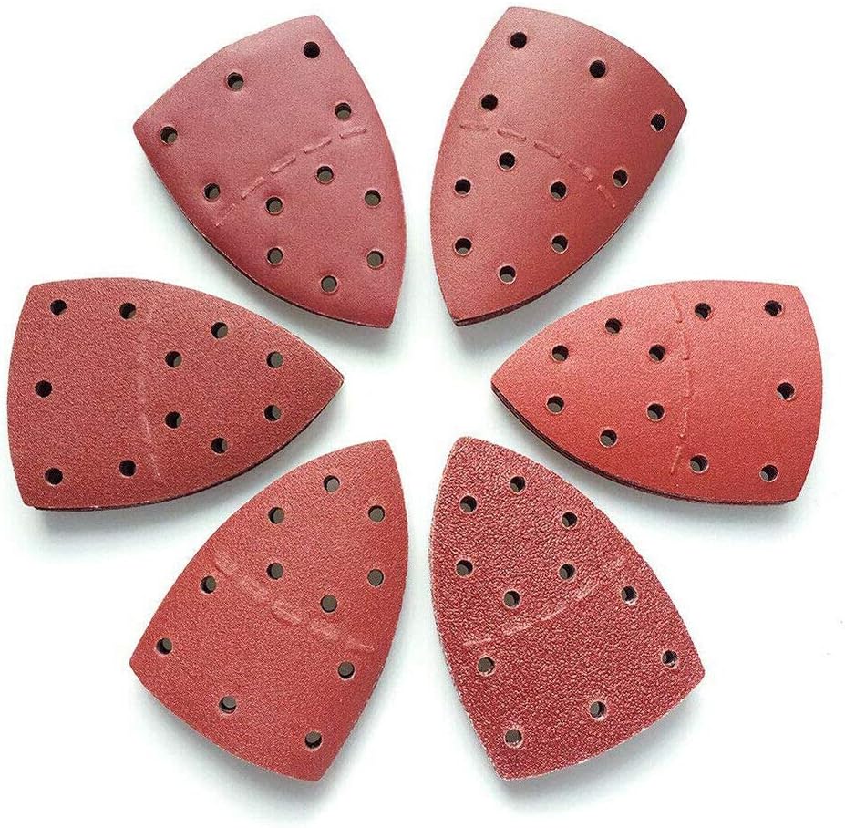 Sanding Discs Pads, SUPERTOOL 40Pcs Mouse Sanding Sheets Detail Palm Sander - Triangle Grinding Hook and Loop Sandpaper Kit (Mixed Grit) - Image 3