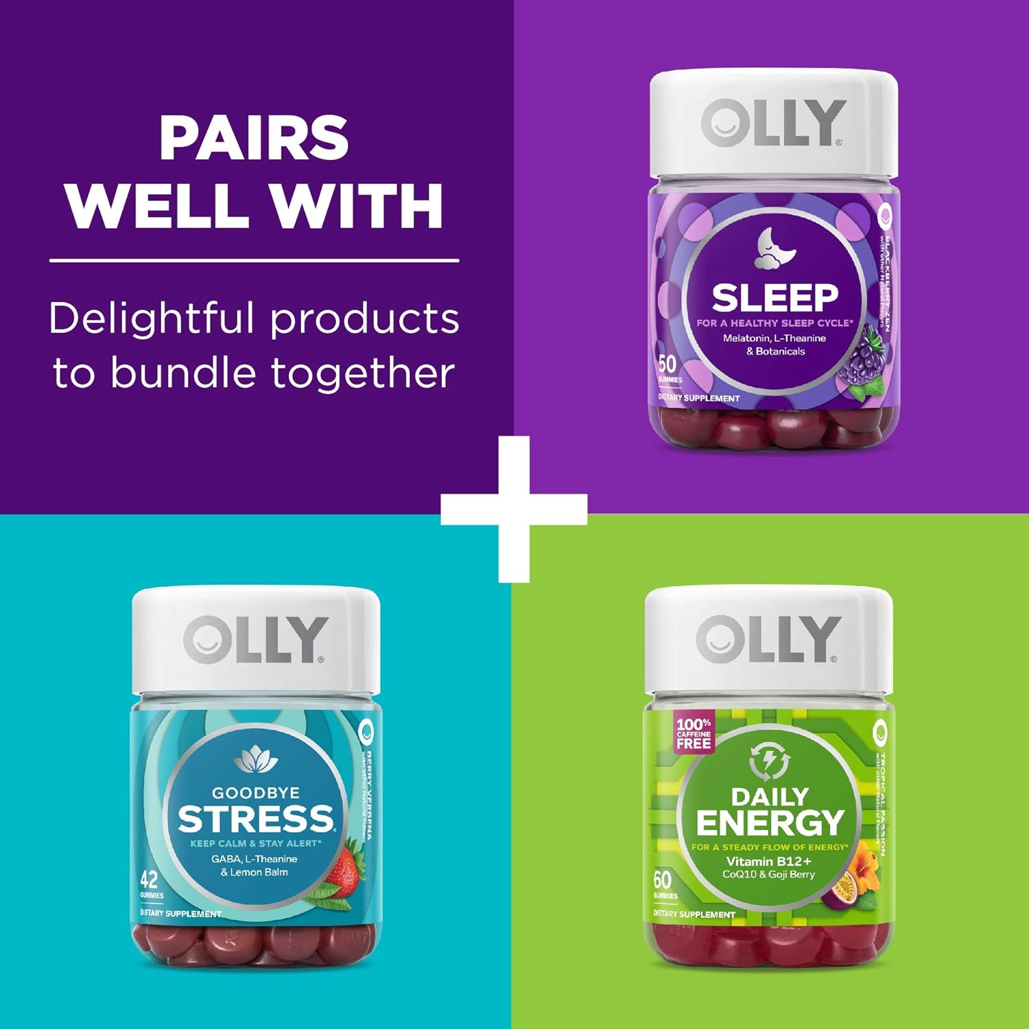 OLLY Sleep Melatonin Gummy, All Natural Flavor and Colors with L Theanine, Chamomile, and Lemon Balm, 3 mg per serving, 30 Day Supply (60 gummies): Health & Personal Care