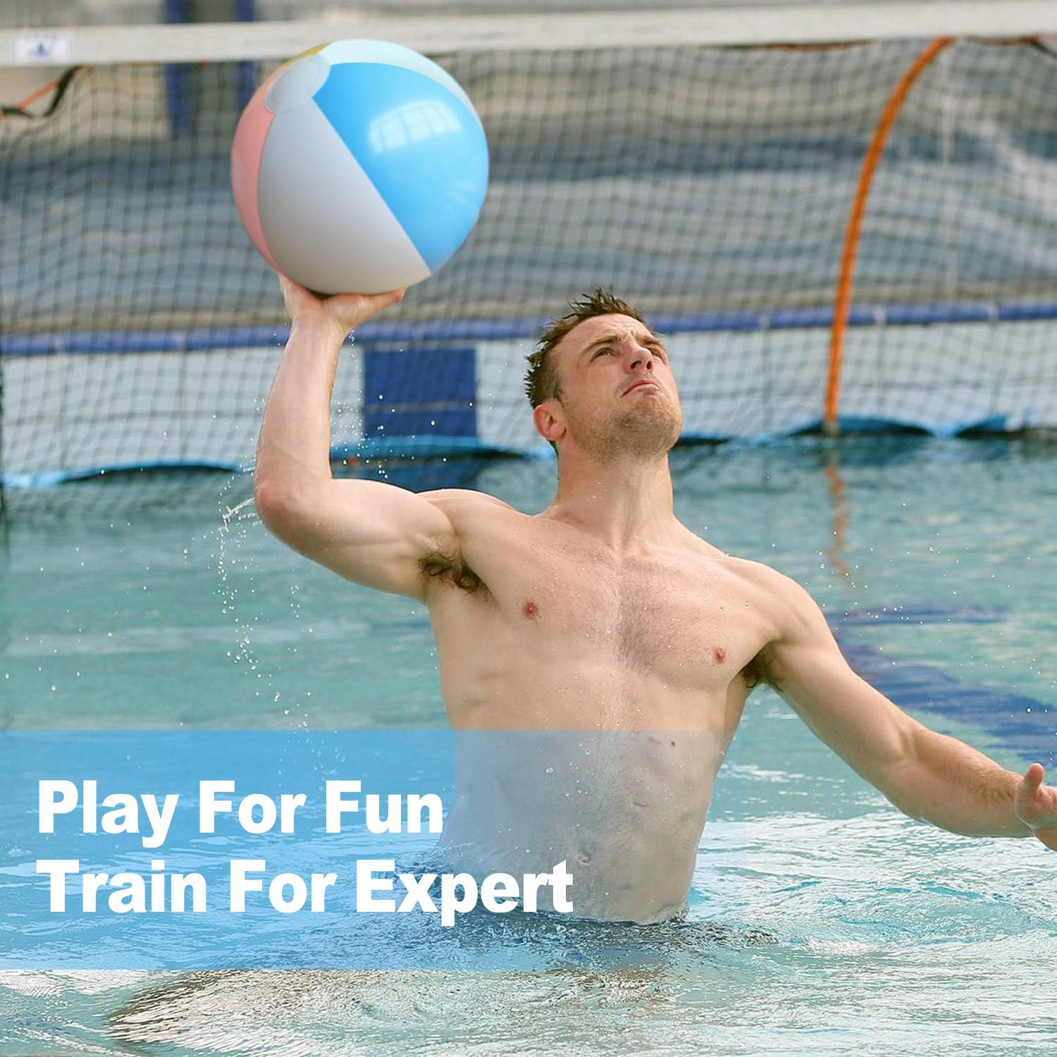 Novelty Place Inflatable Beach Balls - 12 Pack, 16" Diameter, White Panels Alternate with Macaron Colors, Leak-Proof PVC - Summer Beach Pool Party Supplies, Fun Floating Toys for Teenagers, Adults: Sports & Outdoors