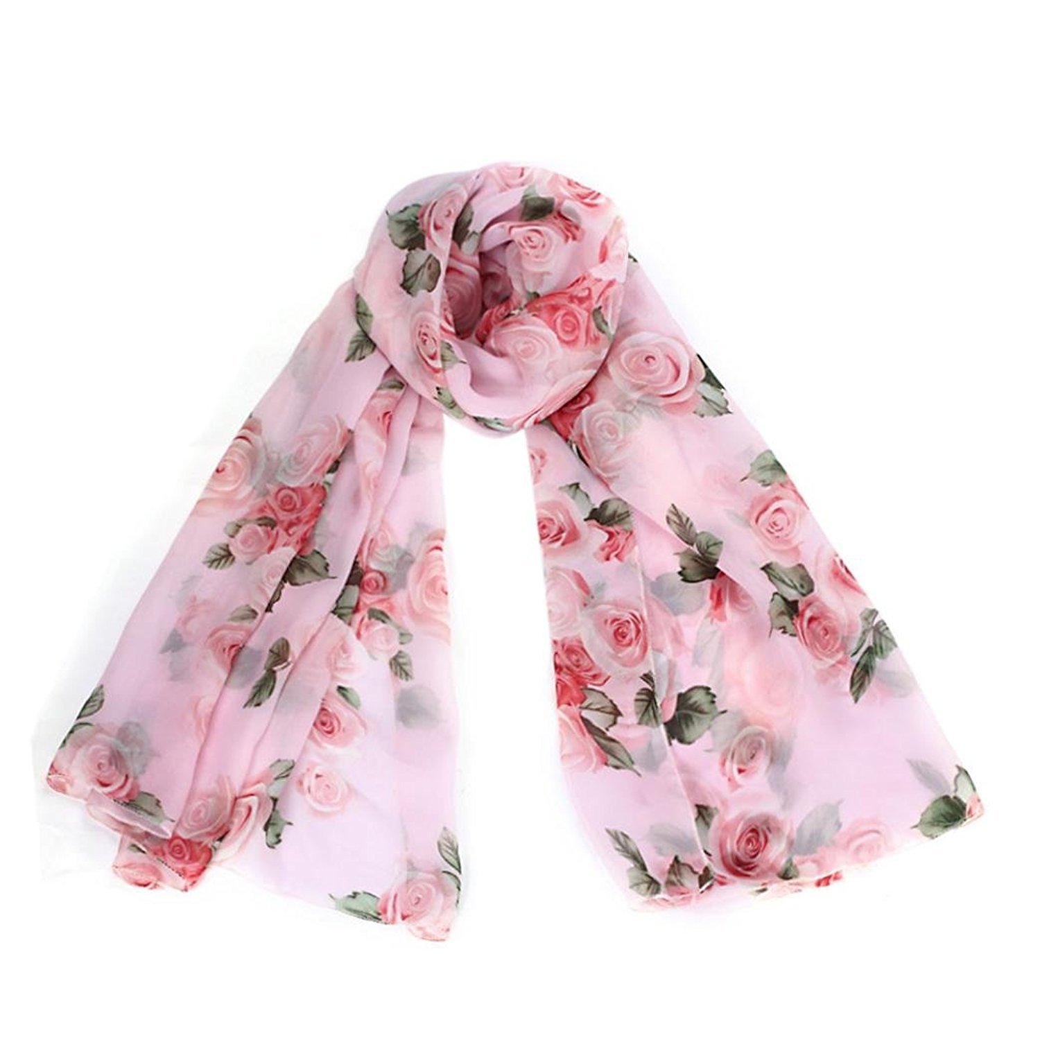 tonsee girls & women's amogha flowers long soft wrap chiffon scarf scarves