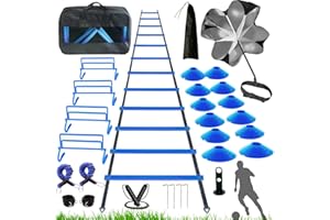 KATZEIST Agility Training Equipment, Kids Soccer Hurdles Agility Ladder Equipment Set Agility Training kit for Football, Soccer, Basketball,Speed and Agility Training kit