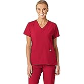 Wink Scrubs for Women, W123, Stylized V-Neck Tops with 5 Pockets