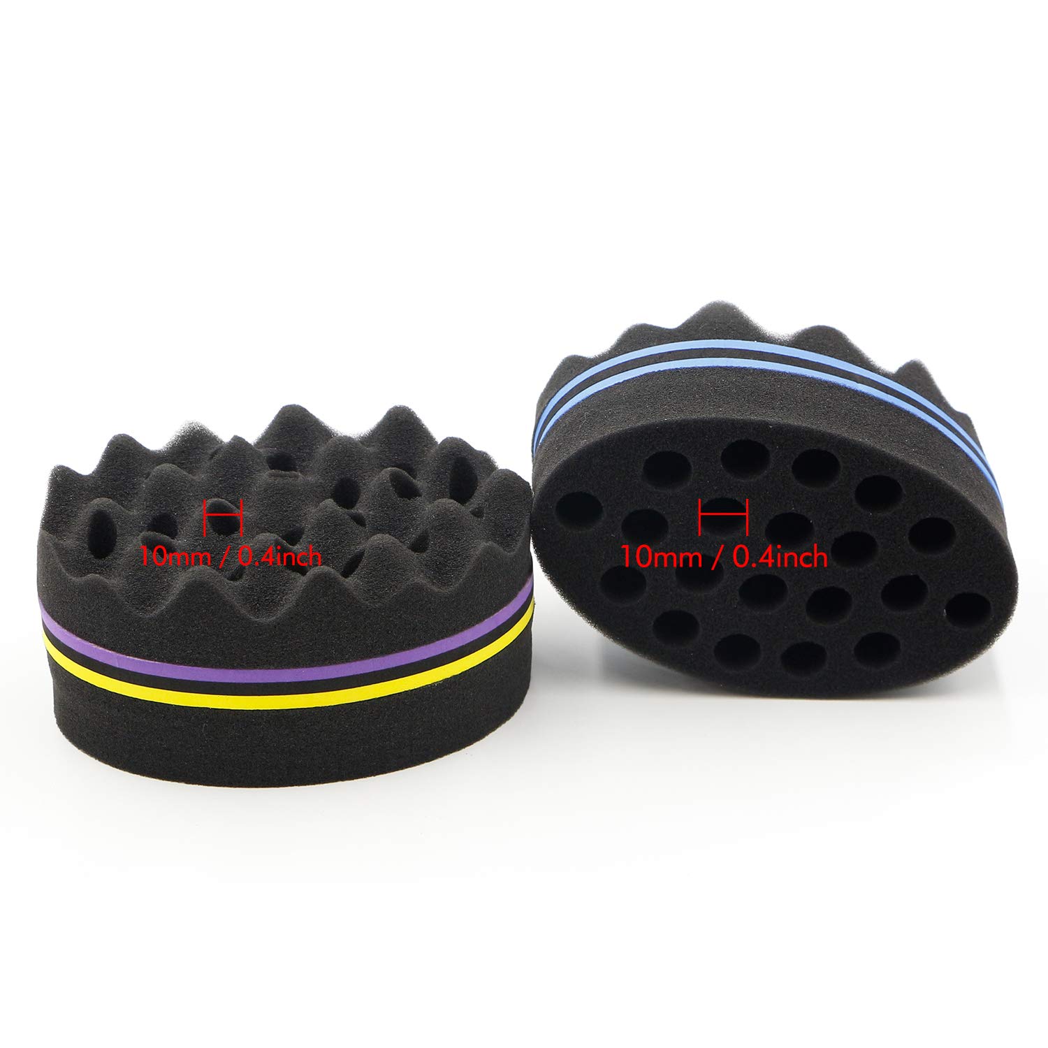 Parabirds Curl Twist Hair Sponge Double-Sided Hair Brush Afro Hair Comb(3PCS)