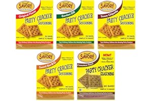SAVORY FINE FOODS Savory Saltine Seasoning, 1.4 Ounce, Sampler Set, 5 Flavors, 5 Pack