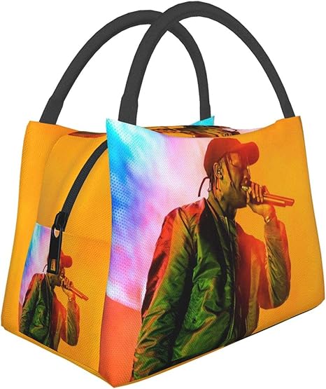 Amazon 保冷ランチバッグ おしゃれ人気travis Scott 4 弁当バッグ 大容量 食品収納 保温 断熱 大容量 高級 漏れ防止 耐衝撃 通勤 旅行 保温バッグ ランチバッグ ランチ巾着 ランチベルト オンライン通販