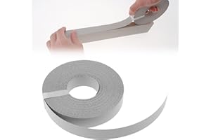Melamine Edge Banding, PNXKTXO 3/4inch x 50ft Hot Melt Adhesive Pre-glued Gray Veneer Edging for Plywood Table Cabinet Furniture (Gray, 3/4inch x 50ft)