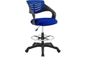 Modway Thrive Drafting Chair - Tall Office Chair for Adjustable Standing Desks in Blue