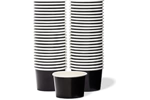 MATICAN Sturdy Black, 50-Count 11-Oz Disposable Dessert Bowls, Ideal for Hot or Cold Food, Party Supplies Treat Cups for Sundae, Frozen Yogurt, Soup, Black