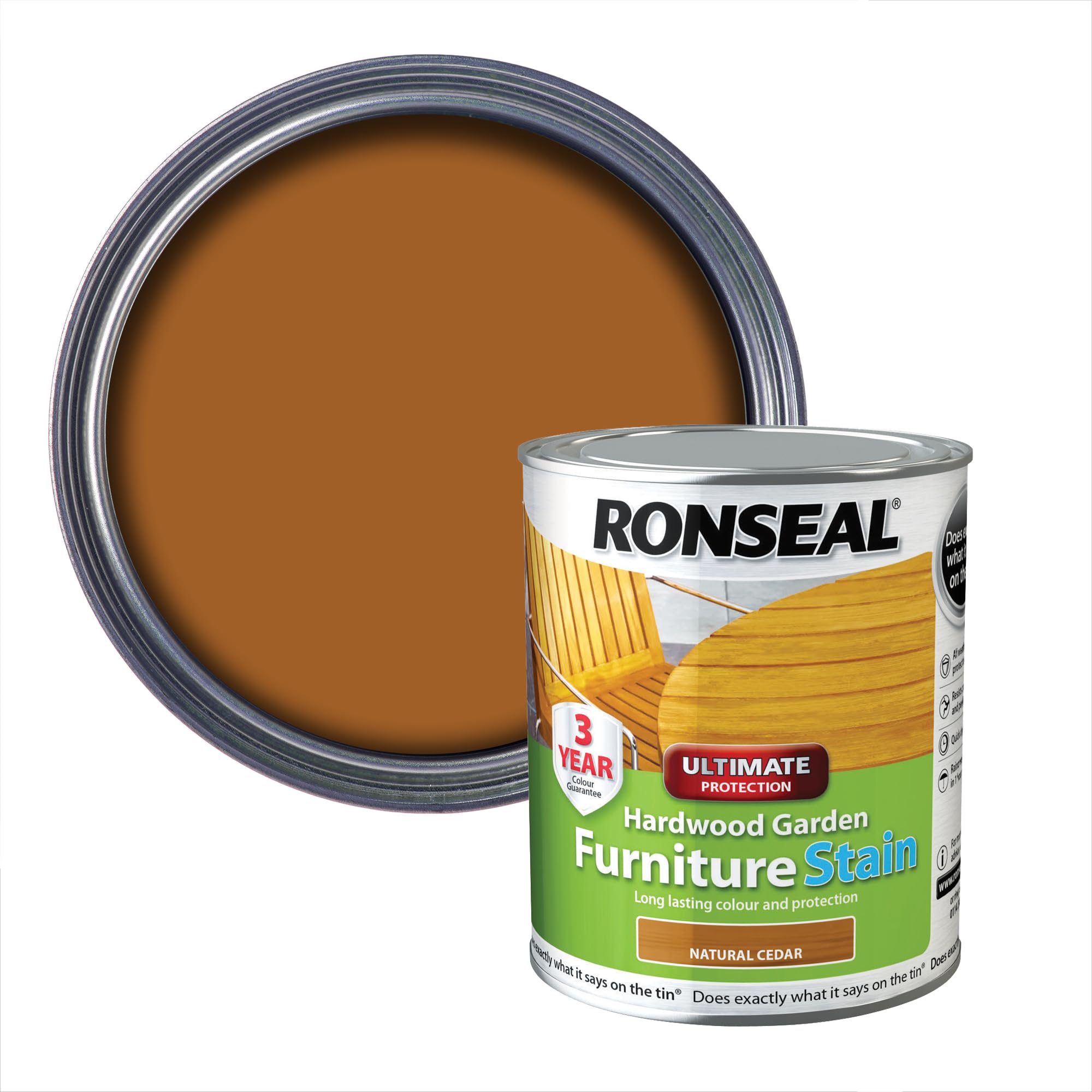Ronseal HWFSNC750 Hardwood FurnIture Stain Natural Cedar 750ml