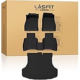 LASFIT Floor Mats & Cargo Mat for Nissan Sentra 2014-2019, Custom Fit TPE All Weather Easy Clean Durable No-Curling Floor Liners for Sentra 2019 2018 2017 2016-2014 Car Mats & Trunk Mat, Black