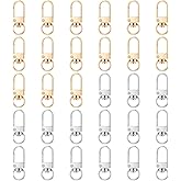 Heclia Lobster Claw Clasp 30 PCS Gold & Silver Keychain Hooks 360°Swivel Snap Hooks Metal Rotating Lanyard Hook Small Key Chain Rings for Jewelry Making Purse Bag Connector DIY Making Kit Accessories