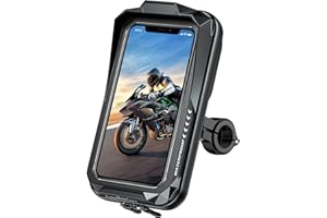 BKNOOU Bike Phone Mount Waterproof Bicycle & Motorcycle Phone Holder 360° Adjustable,Handlebar Cell Phone Mount with Sun Visor,Universal Phone Holder Suitable for 4.0"-7.0" Cellphones