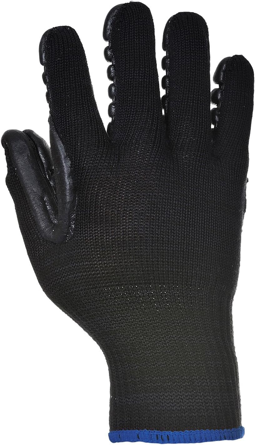 Portwest A790 Work Gloves Specialist Anti Vibration Glove Black, Large, L (Pack of 2)