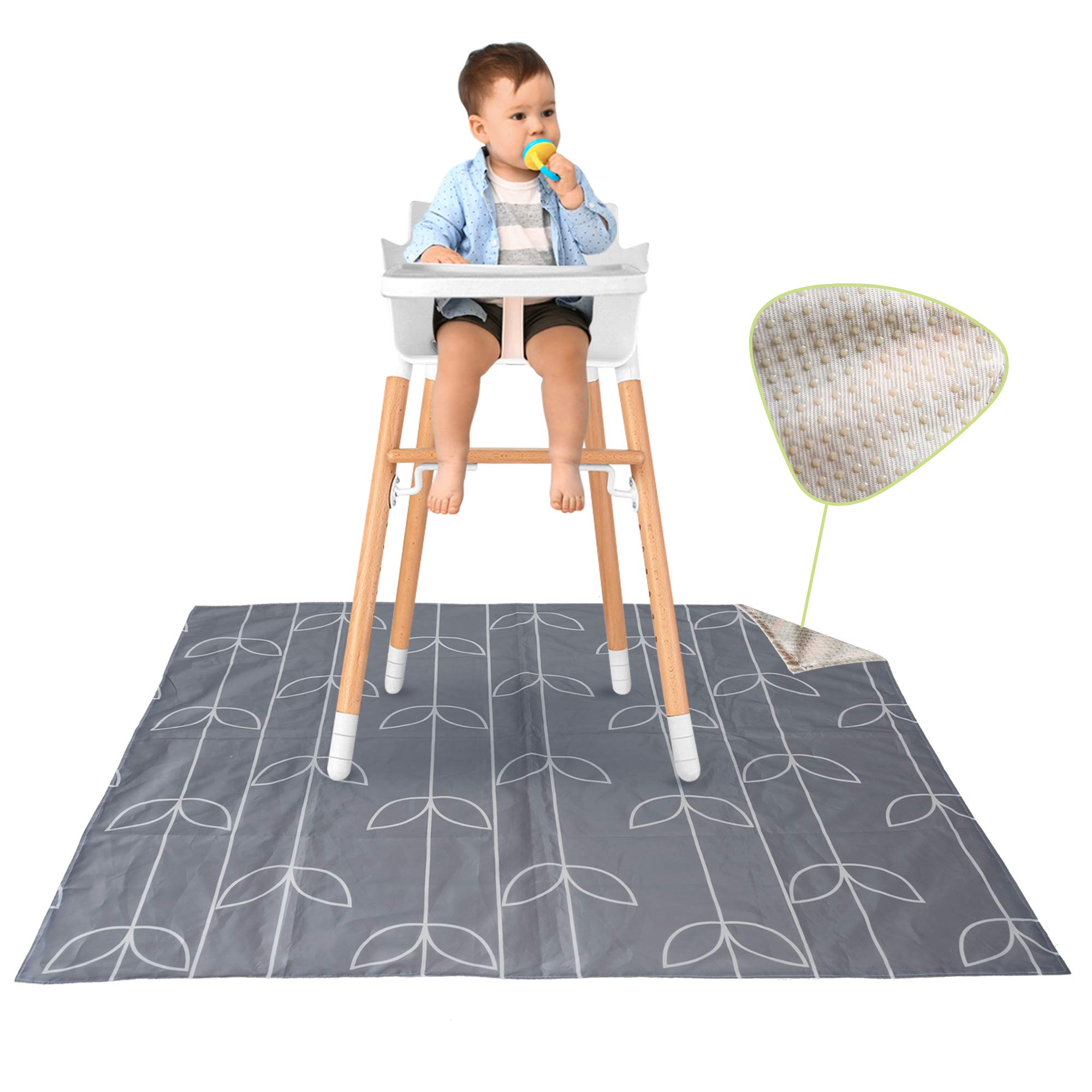 51” Splat Mat Under High Chair, Non Slip Under High Chair Mat, Washable High Chair Splash Mat, Toddler Art Mat, Picnic Mat, Splash Mat