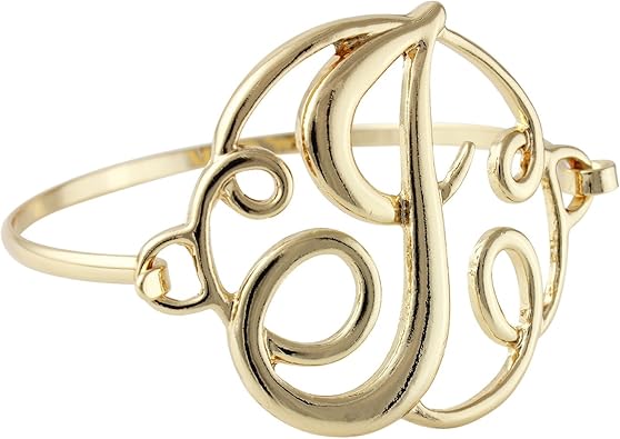 Heirloom Finds Dorado Letra J Luxe Cursiva Monograma Declaracion