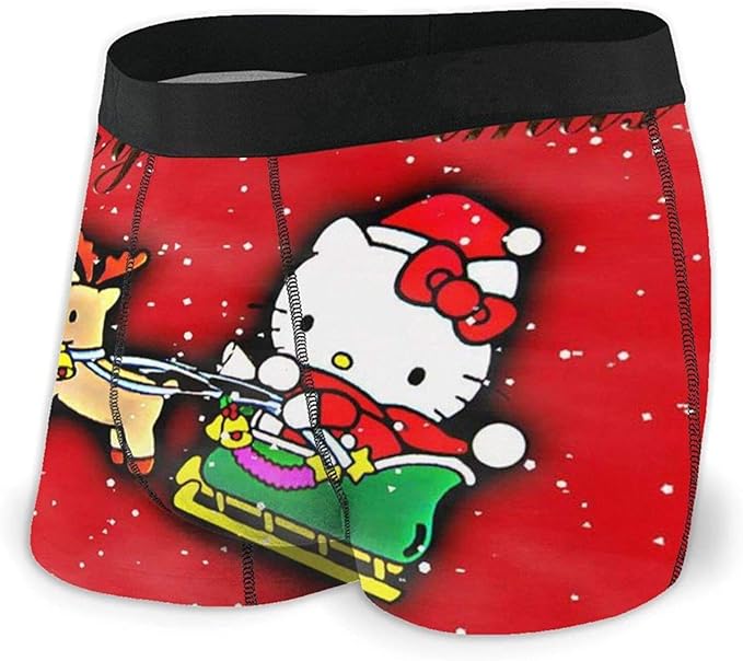 Amazon メンズボクサーパンツ メンズコットンボクサーパンツトランクスハローキティメンズボクサーブリーフs Xxlプリントパンツデザインスーパーソフト快適で通気性と伸縮性のあるブラック ボクサー 通販