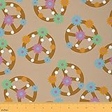 Feelyou Hippie Peace Art Fabric by The