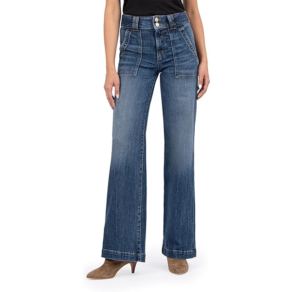 KUT from the Kloth Women's Meg High Rise Wide Leg W Patch Pockets