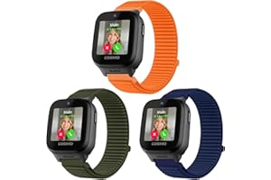 LeyuBand 3 Pack Braided Nylon Bands Compatible with Cosmo JrTrack 5 Watch,Cosmo JrTrack 4/3,Soft Breathable Hook & Loop Watch Strap Replacement