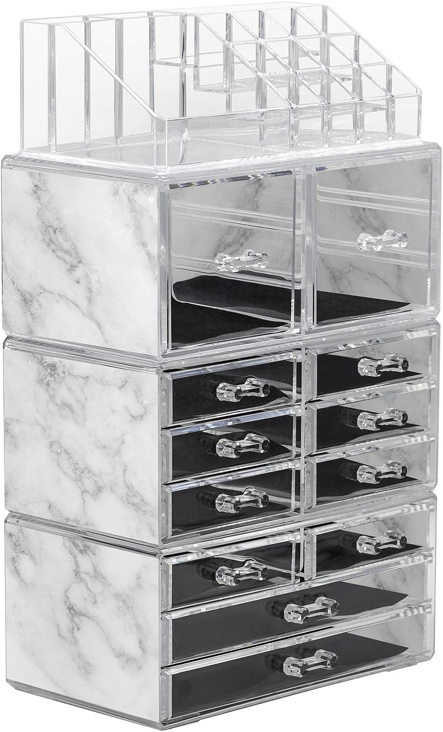 Sorbus Cosmetic Makeup and Jewelry Storage Case Tower Display Organizer - Spacious Design - Great for Bathroom, Dresser, Vanity and Countertop (Marble): Home Improvement