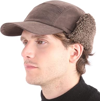 trapper hat with peak