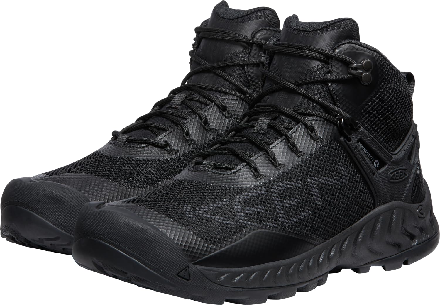 KEEN Men’s NXIS Evo Mid Height Waterproof Hiking Boots, Triple Black, 7
