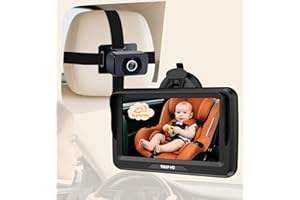 Rohent Baby Car Camera HD 1080P - Rear-Facing Infant Monitor with Night Vision Car Camera for Baby 150° Wide-Angle Lens Anti-
