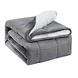 BUZIO Sherpa Fleece Weighted Blanket for Adult, 12