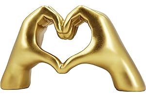 LAIKEARTS Gold Heart Hands Sculpture Aesthetic Decor for Living Room Bedroom Bookshelf Coffe Table Knick Knacks Home Unique Gifts for Women