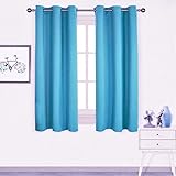 GorgeousHomeLinen 1 PC Turquoise Blue #92, length 63" Solid Insulated Foam Backing Lined Microfiber Blackout Hotel Quality Grommet Top, Matte Soft Window Curtain Panel