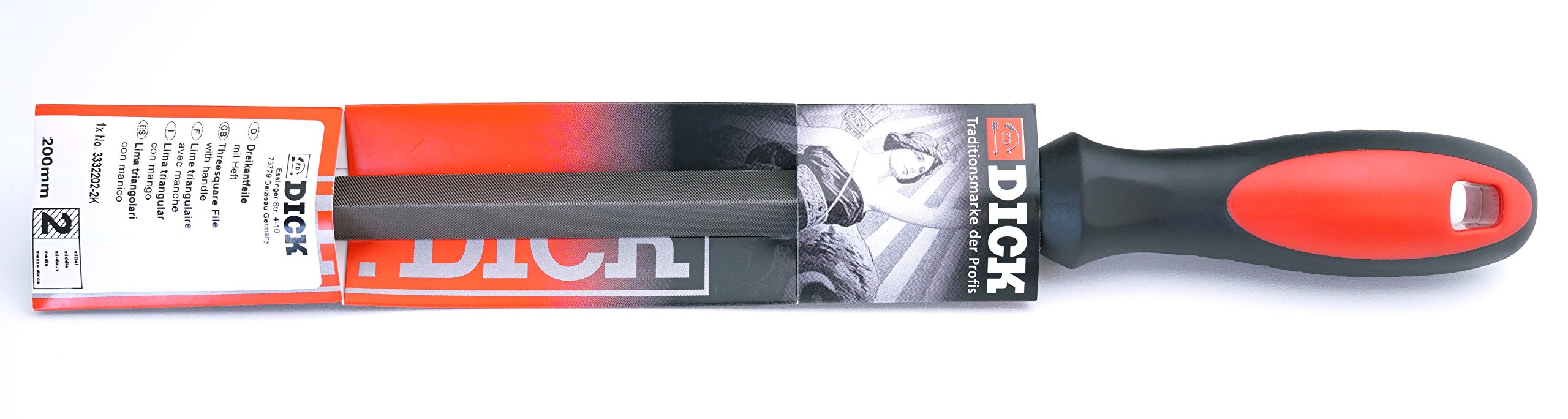 Dick 3332202-2K Type of Cut 2 Workshop Triangular File, Multi-Colour, 200 mm