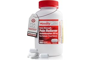 TIME-CAP LABS, INC. TIME-Cap Labs 500 Caplets Extra Strength Acetaminophen 500mg - Pain Reliever & Fever Reducer for Adults, Helps with Headaches, Backaches, Muscle Pain, Toothaches, Arthritis & Menstrual Cramps