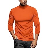 Zengjo Mens Mock Turtleneck Long Sleeve Shirts Thermal Baselayer Top