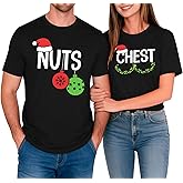 Christmas Shirts Couples Chest and Nuts Shirt: Couple Matching Christmas Outfits Sets Funny Christmas Graphic Tshirts