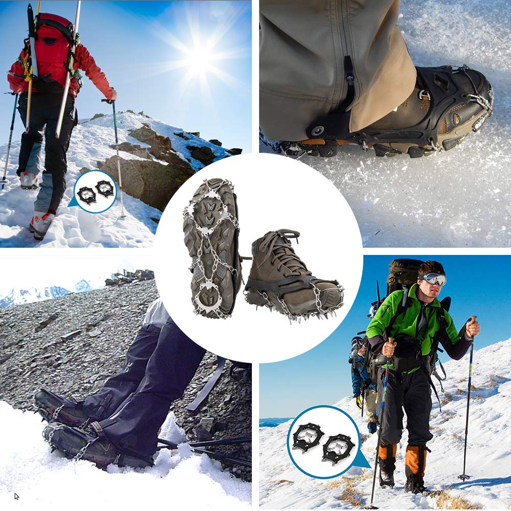 Terra Hiker Crampones con 18 Dientes-Pinchos Tacos de Tracción de Acero