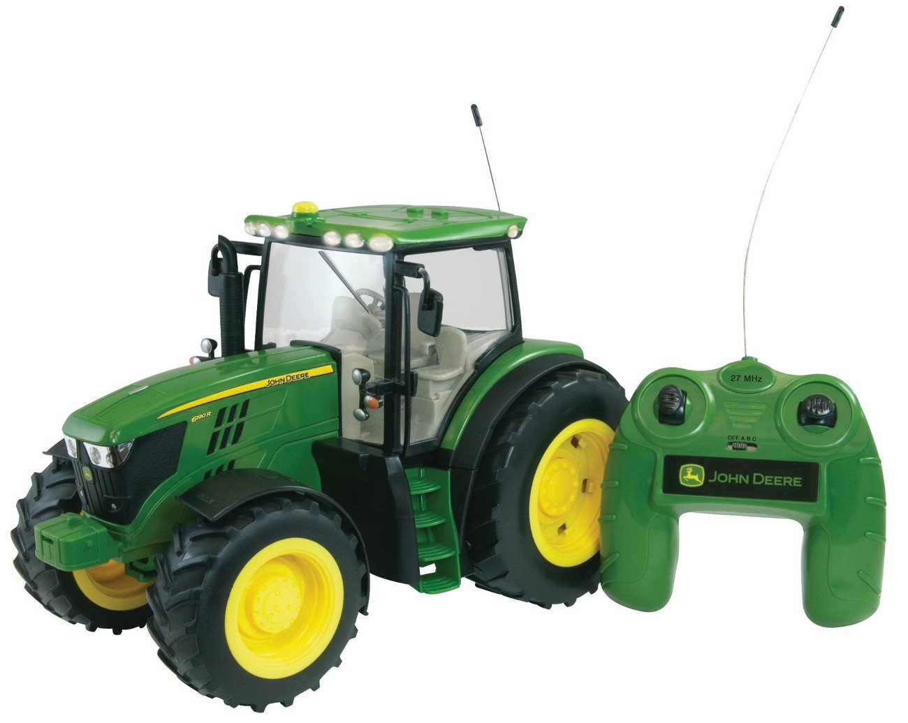Britains Big Farm 1:16 Radio Controlled John Deere 6190R Tractor Toy, Remote Control Tractor Toys Compatible with 1:16 Scale Farm Toys, Suitable for Collectors & Children 3 Years +